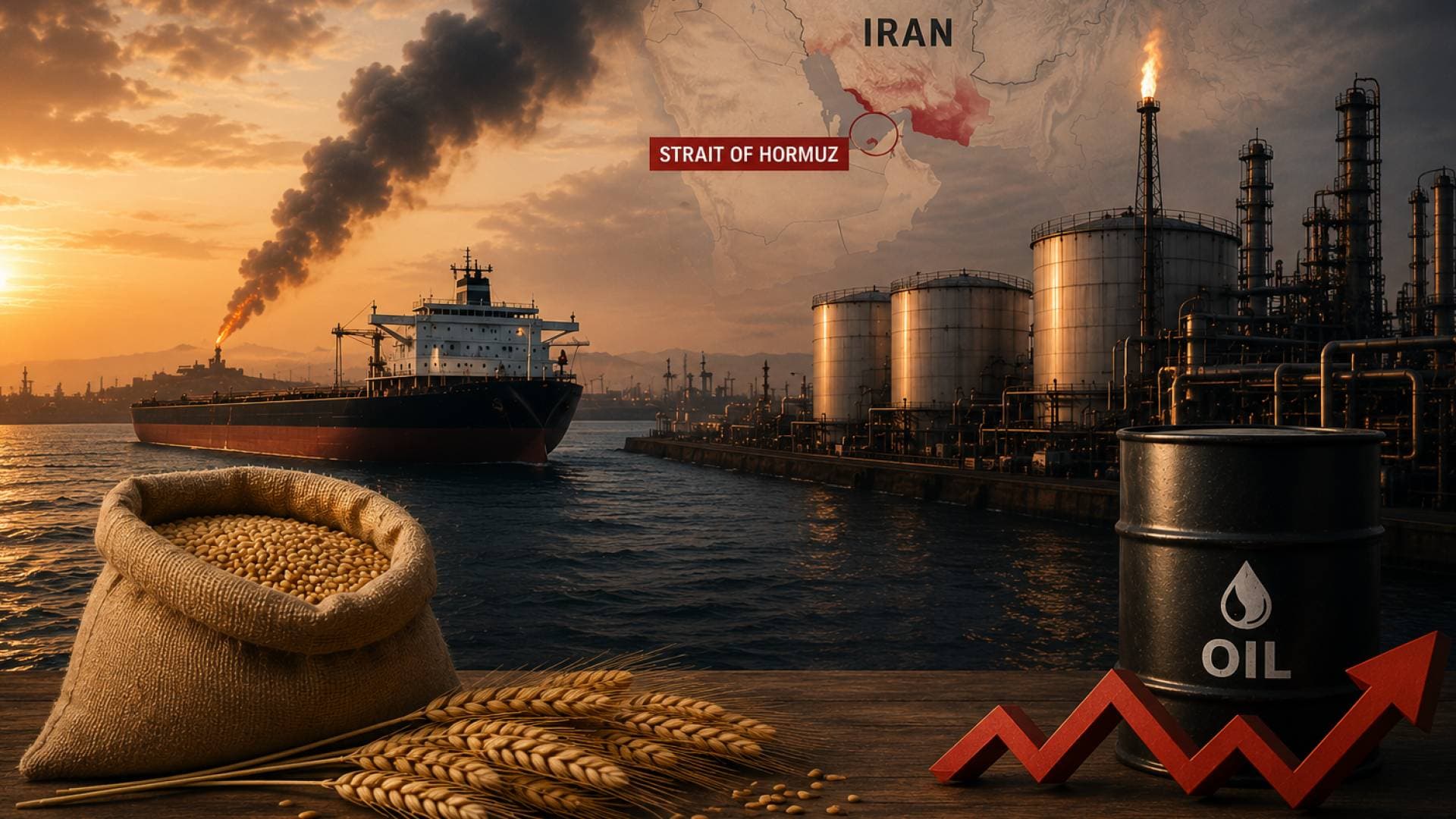 تداعيات حرب إيران وإغلاق مضيق هرمز ترفع أسعار القمح وتكاليف الطاقة عالميا