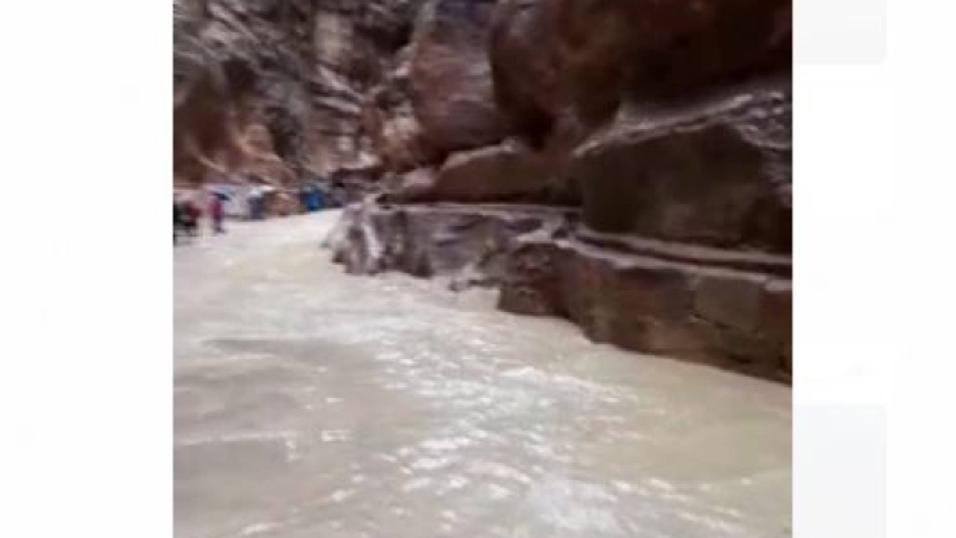 شاهد السيول التي تشكلت بفعل الأمطار الغزيرة في البترا "فيديو متداول"