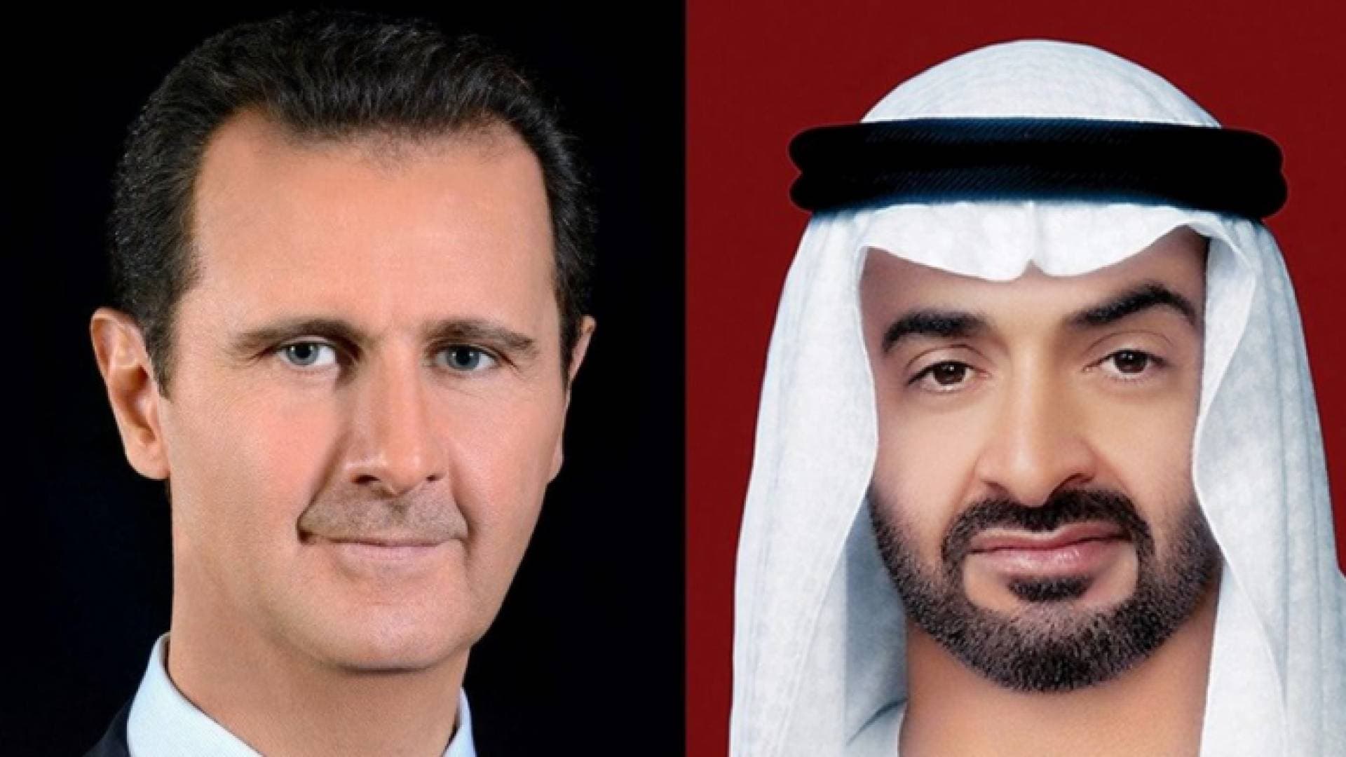 أول اتصال منذ بدء الأزمة السورية بين الأسد وولي عهد أبو ظبي
