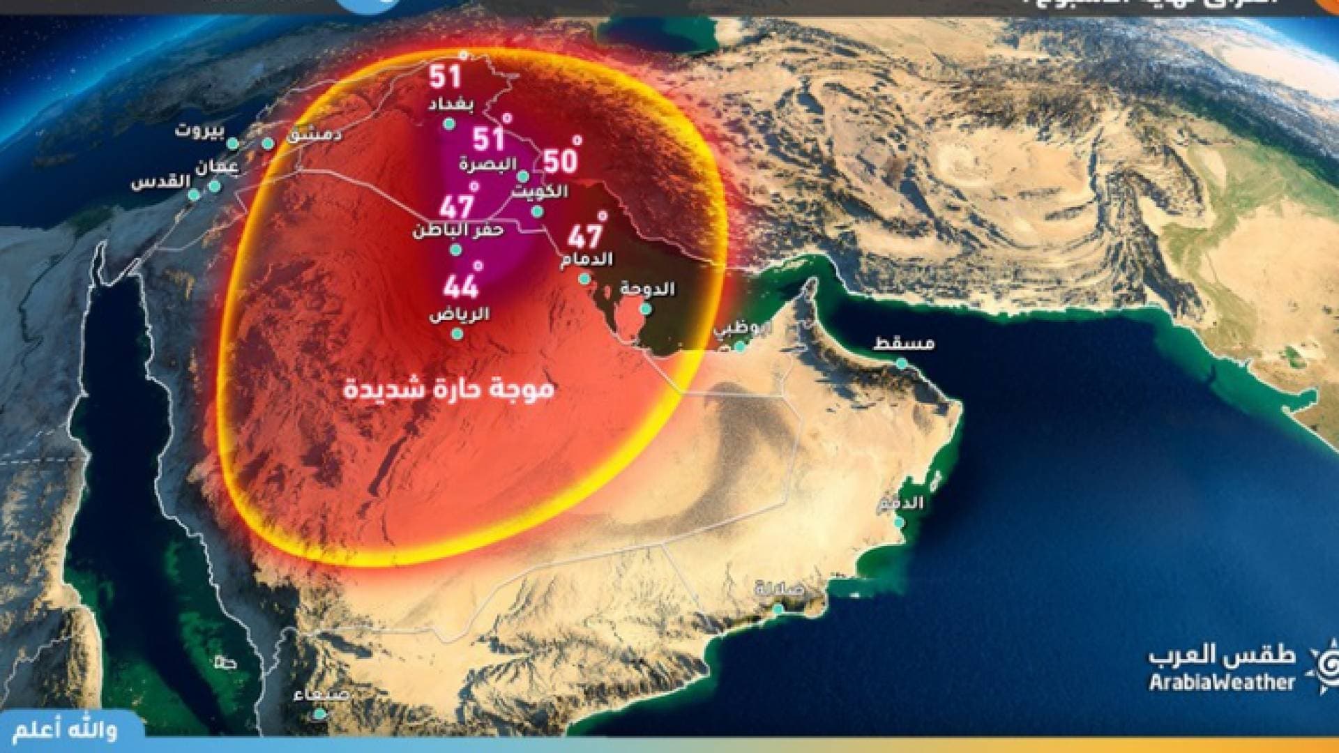 موجة حارة إقليمية تؤثر على عدة دول عربية نهاية الأسبوع - تفاصيل