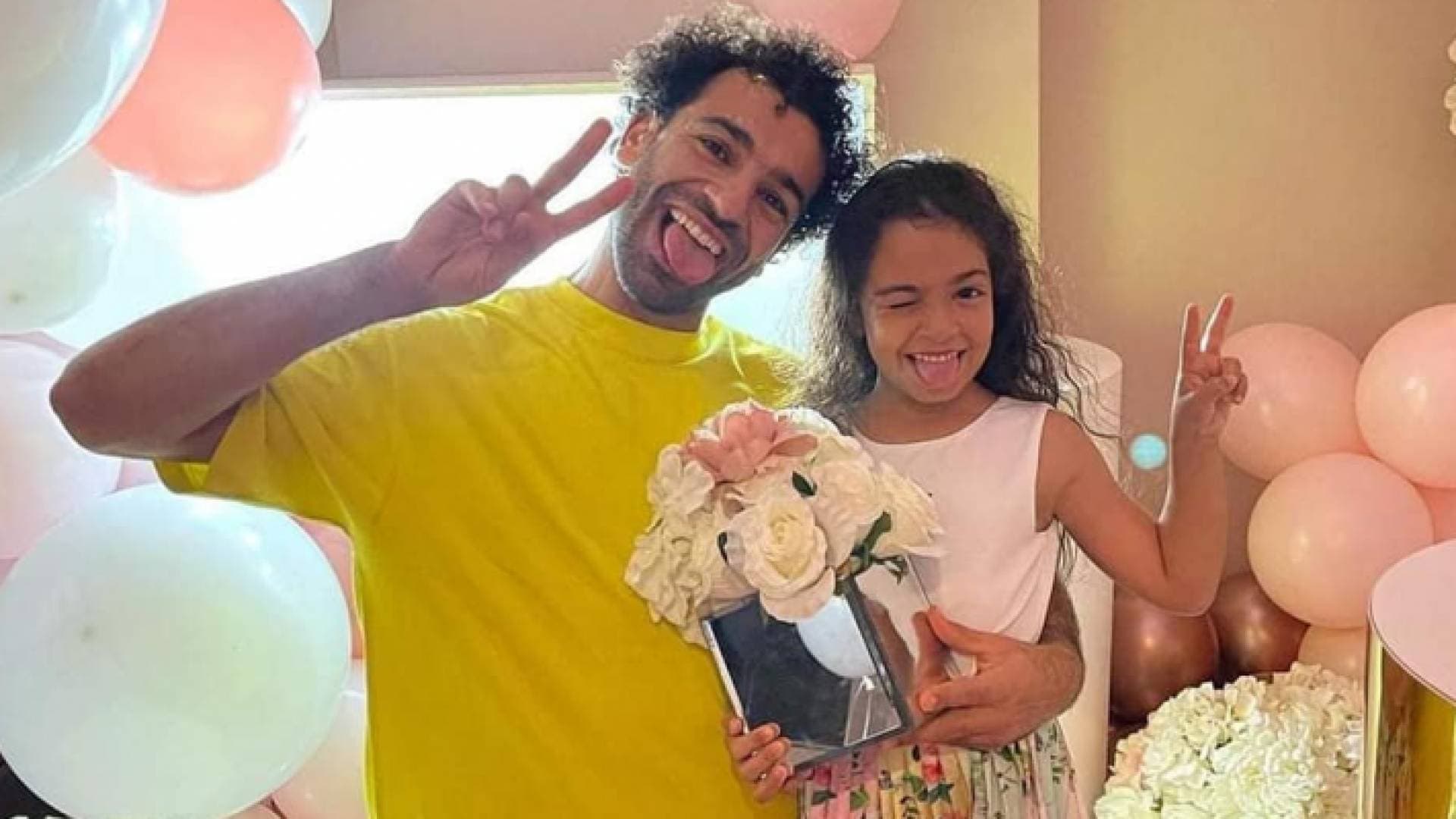 بالصور.. محمد صلاح يحتفل بعيد ميلاد ابنته مكة