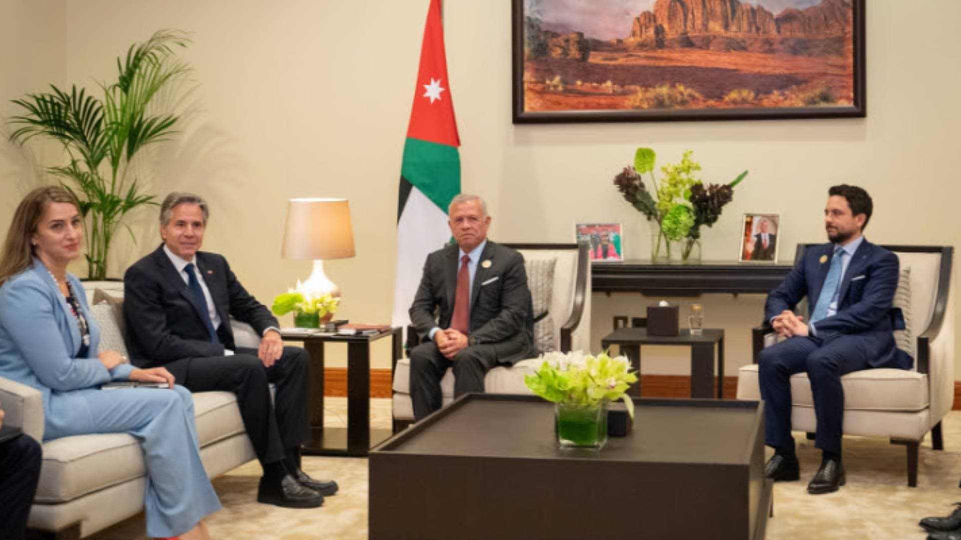 الملك يؤكد لبلينكن أهمية تكثيف الجهود لوقف تفاقم الوضع الإنساني المأساوي في غزة