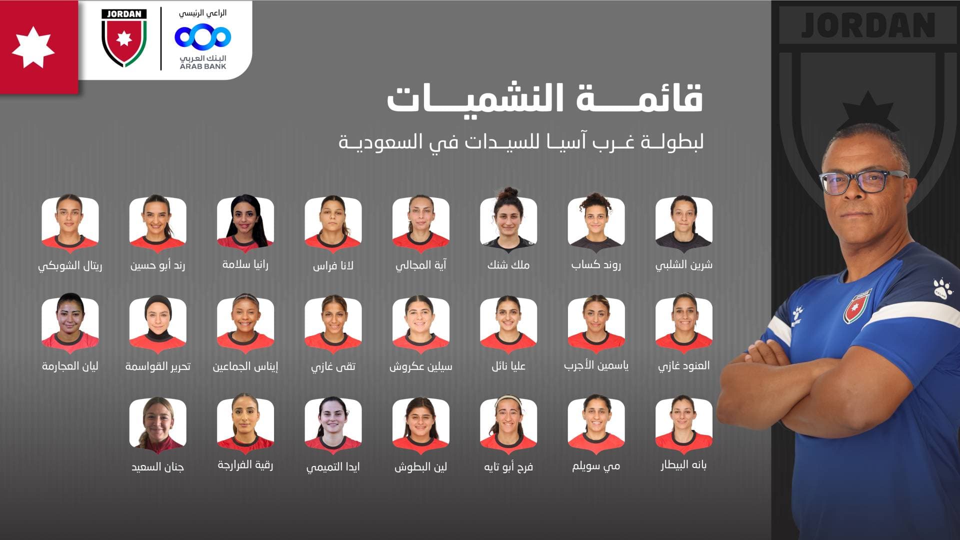 تعرف إلى قائمة منتخب السيدات الأردني لبطولة غرب آسيا