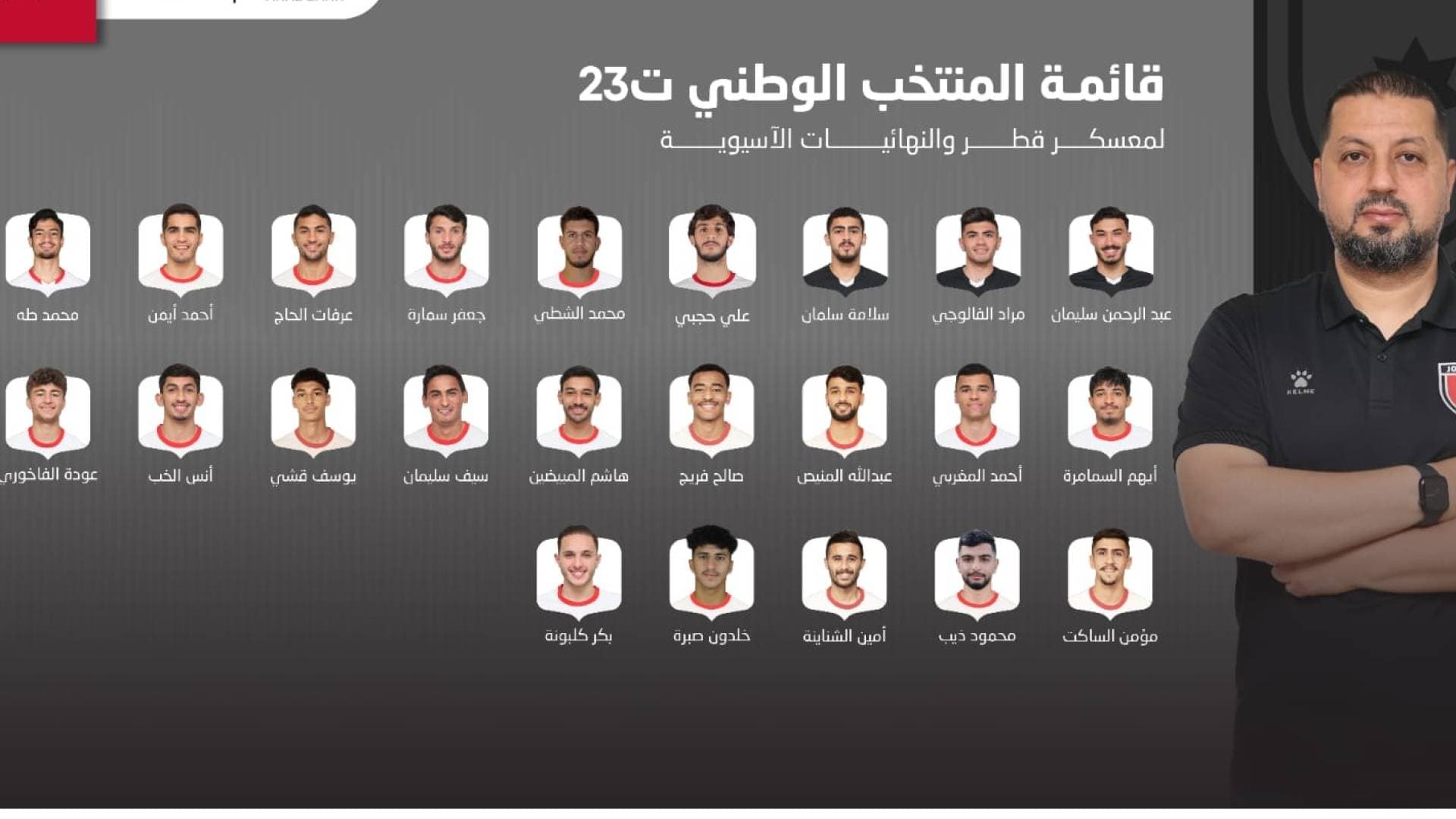 المنتخب الأولمبي يعلن قائمة "النشامى" استعدادا لنهائيات آسيا في السعودية