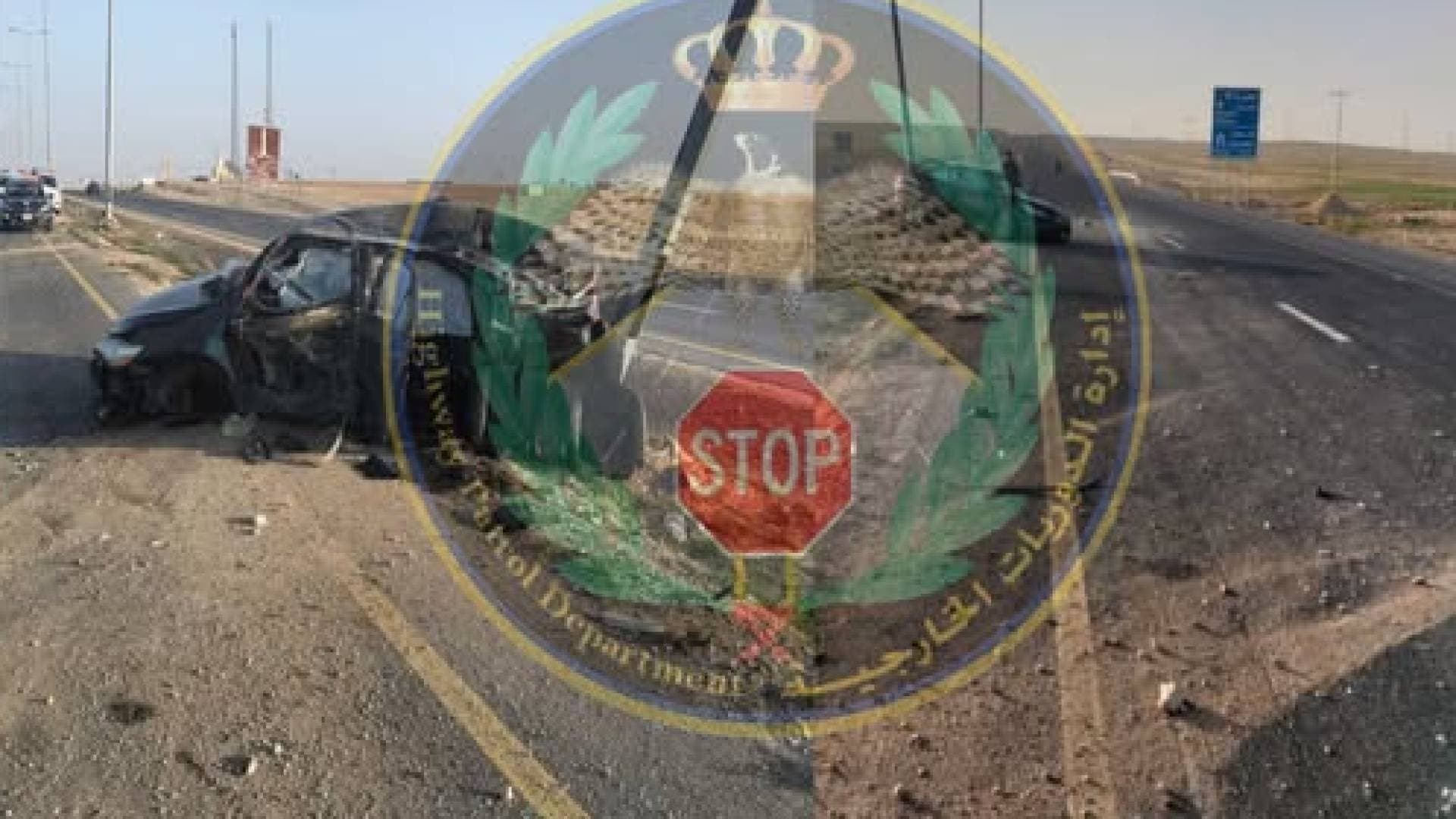 الدوريات الخارجية: إصابة متوسطة في تدهور مركبة على الطريق الصحراوي