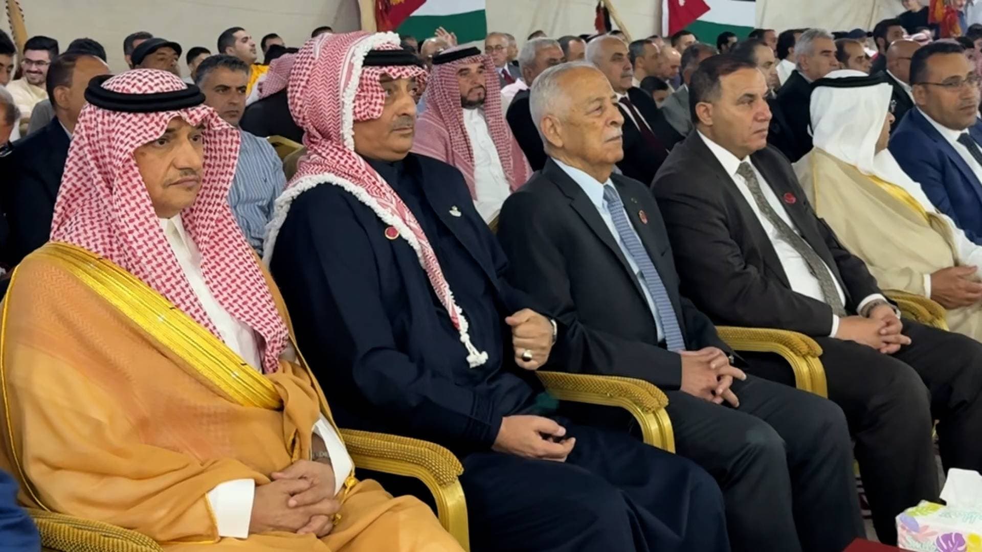 عشائر السردية تحتفي بالأعياد الوطنية برعاية رئيس الديوان الملكي وحضور السفير السعودي -فيديو