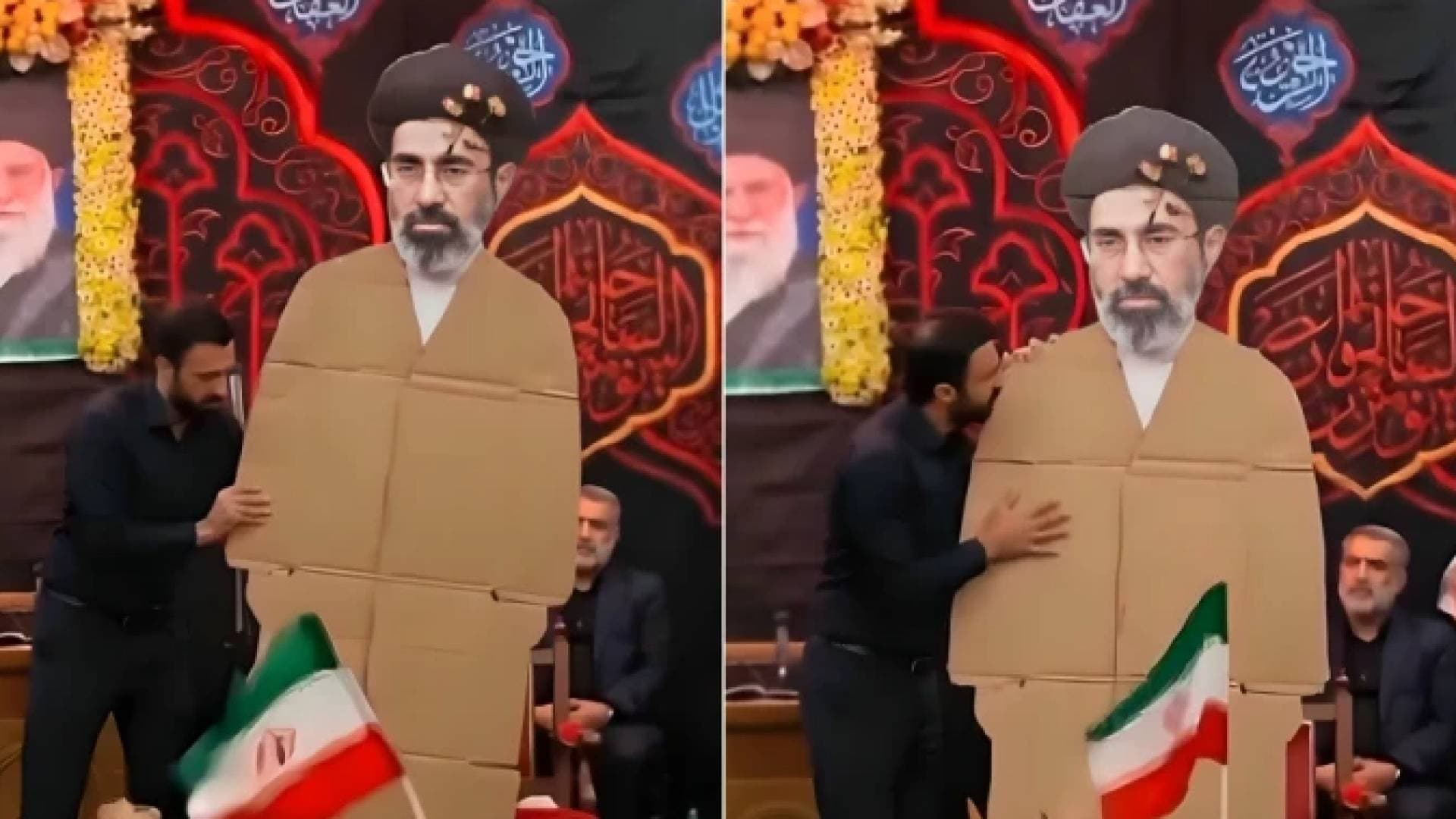 حقيقة فيديو "مجسم كرتوني" لمجتبى خامنئي في تشييع والده.. تقرير تقصي الحقائق - فيديو