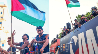 وسائل إعلام إيرانية تنشر لقطات لمسيرة تحمل صورة لامين يامال والعلم الفلسطيني